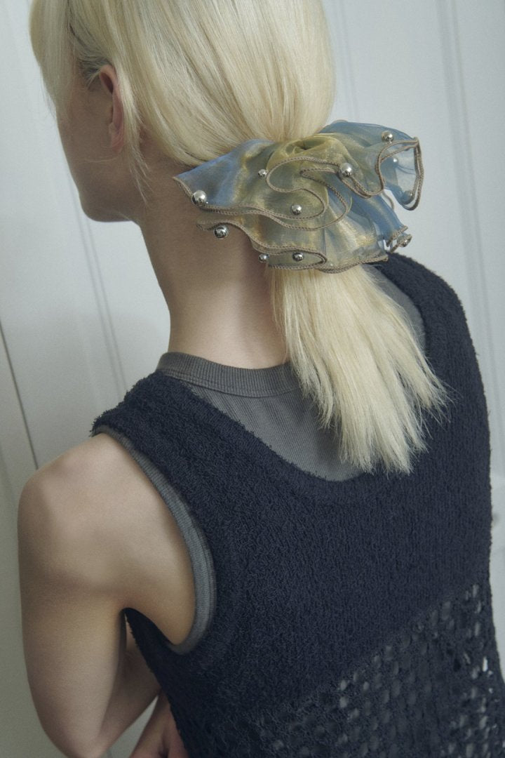 GOLDY 球形薄紗荷葉邊髮夾