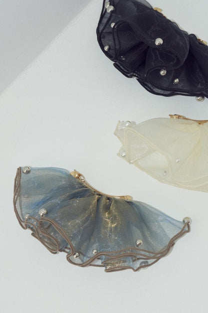 GOLDY 球形薄紗荷葉邊髮夾