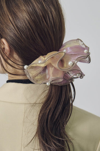 GOLDY 球形薄紗荷葉邊髮夾