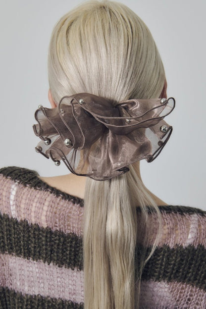 GOLDY 球形薄紗荷葉邊髮夾