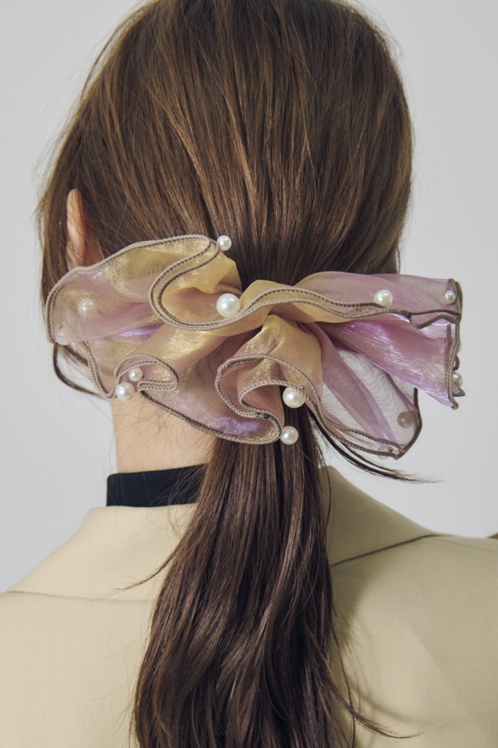 GOLDY 球形薄紗荷葉邊髮夾