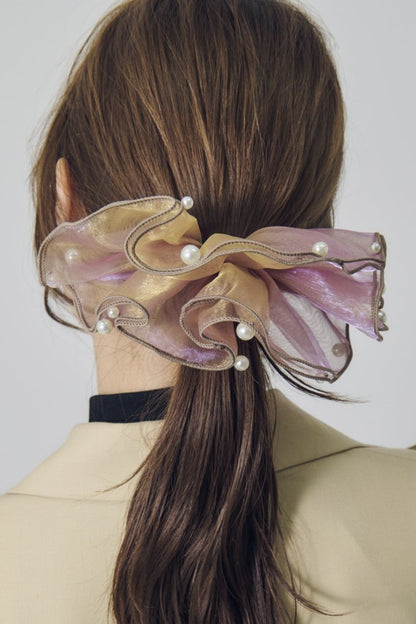 GOLDY 球形薄紗荷葉邊髮夾