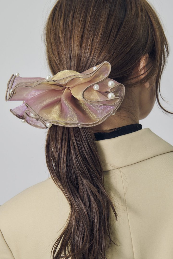 GOLDY 球形薄紗荷葉邊髮夾