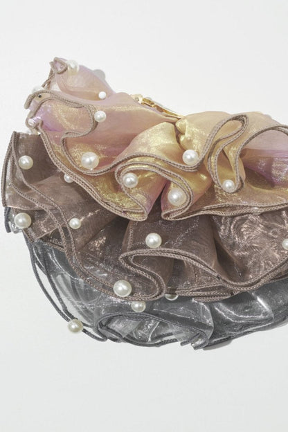 GOLDY 球形薄紗荷葉邊髮夾