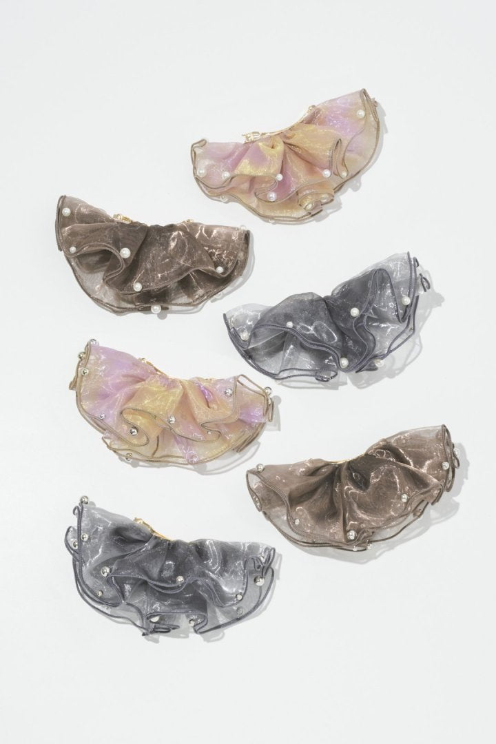 GOLDY 球形薄紗荷葉邊髮夾