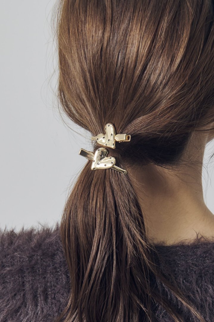 GOLDY ドット ハート メタル セット ヘアー クリップ - Image 8