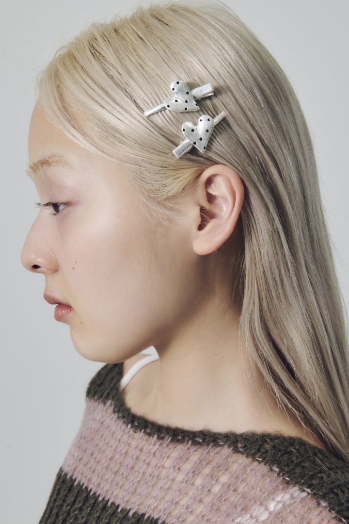 GOLDY ドット ハート メタル セット ヘアー クリップ - Image 9