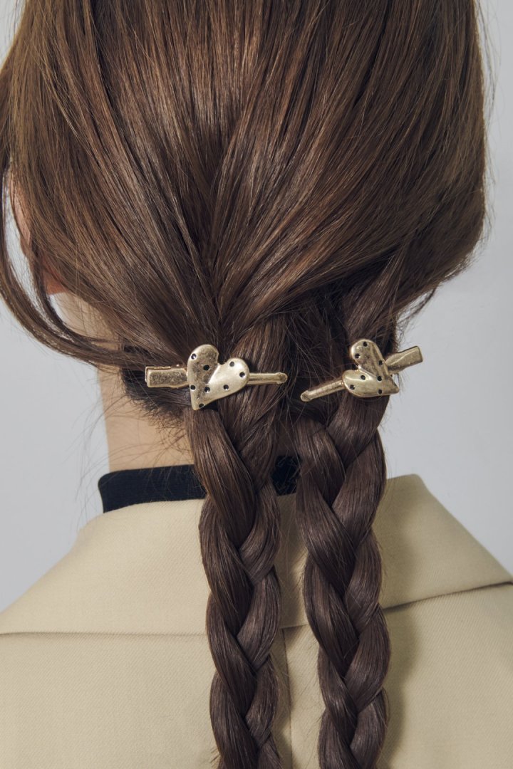 GOLDY ドット ハート メタル セット ヘアー クリップ - Image 12