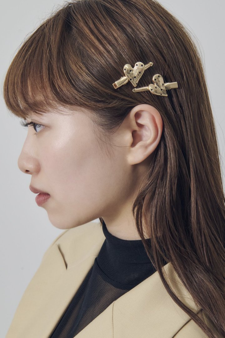 GOLDY ドット ハート メタル セット ヘアー クリップ - Image 13