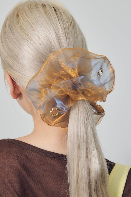 GOLDY 金屬圖案透明感大髮圈