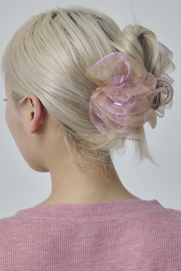 GOLDY Sheer Ruffle Vance Clip - purple