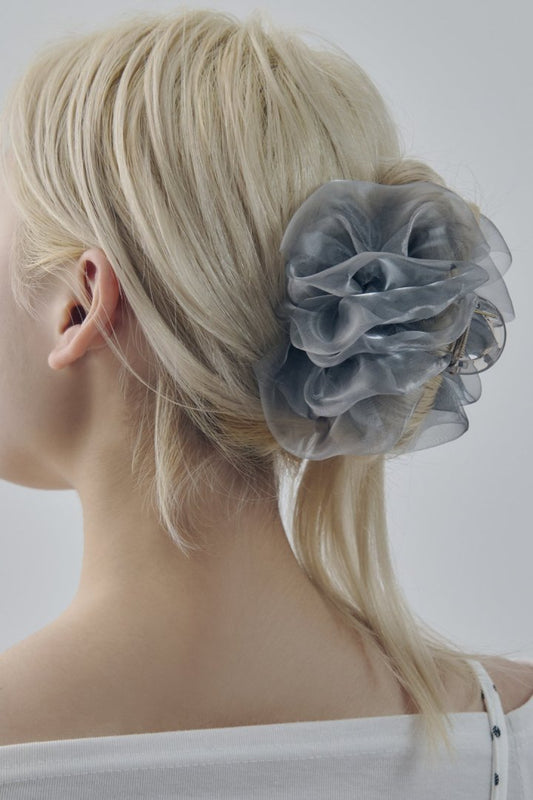 GOLDY Sheer Ruffle Vance Clip - gray