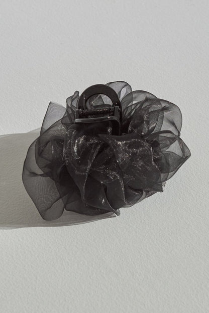 GOLDY Sheer Ruffle Vance Clip - black