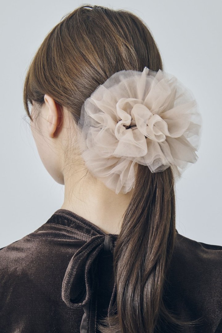 GOLDY Tulle orb scrunchie - pink