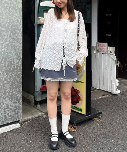 [Layer正] CIAOPANIC Lace Mellow Hoodie Tops - Image 14