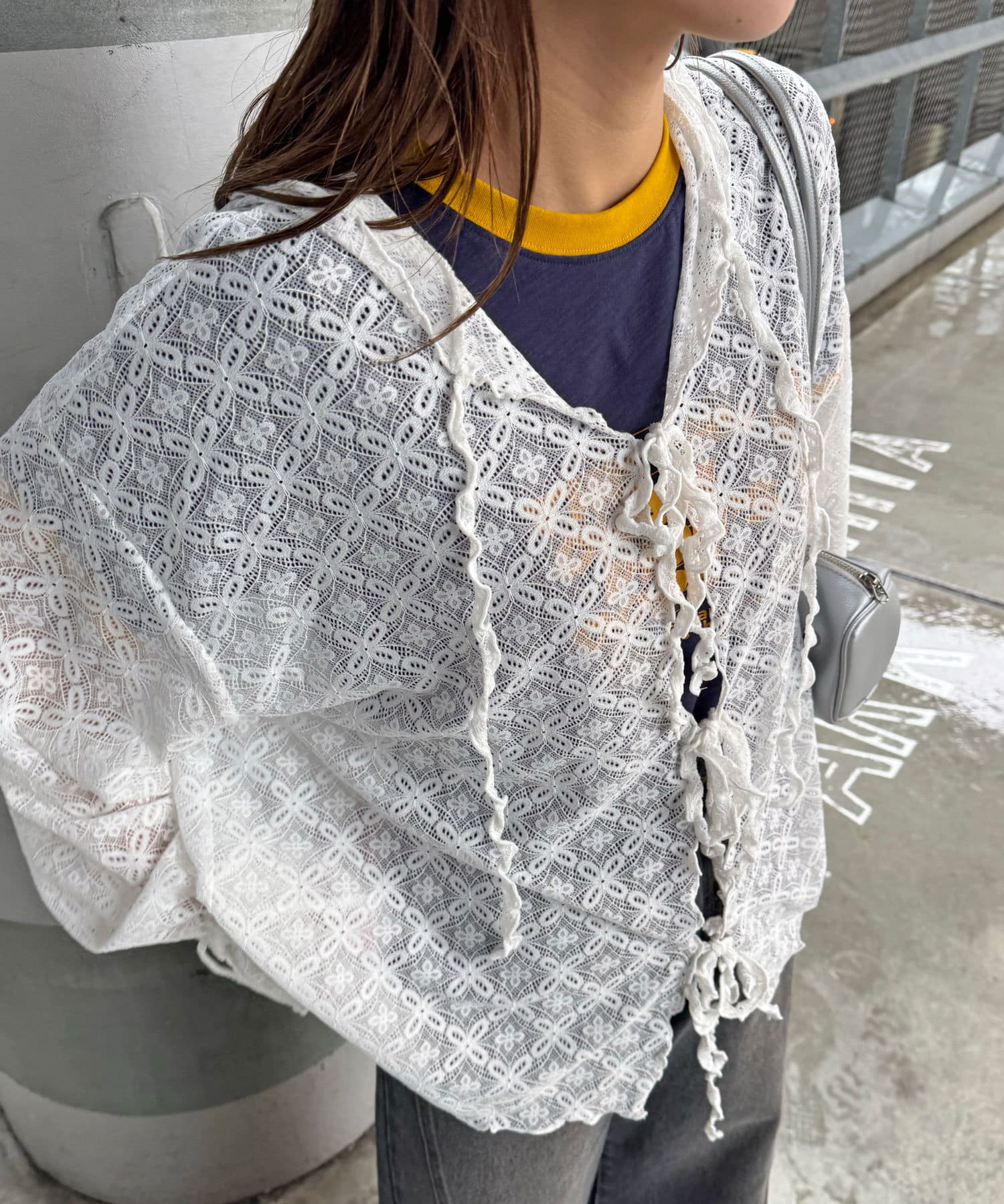 [Layer正] CIAOPANIC Lace Mellow Hoodie Tops - Image 7