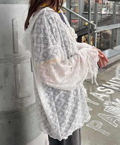 [Layer正] CIAOPANIC Lace Mellow Hoodie Tops - Image 8