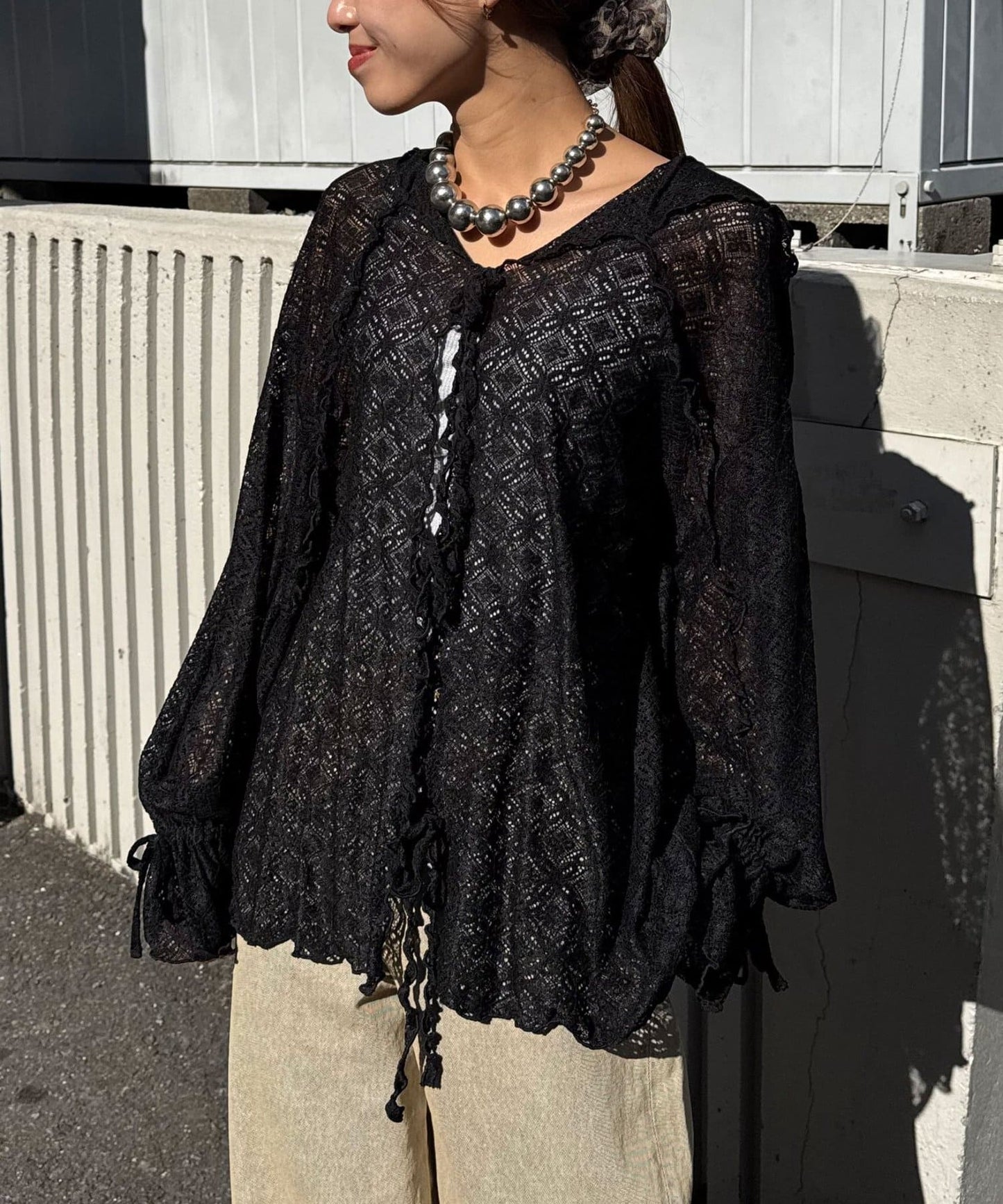 [Layer正] CIAOPANIC Lace Mellow Hoodie Tops - Image 3