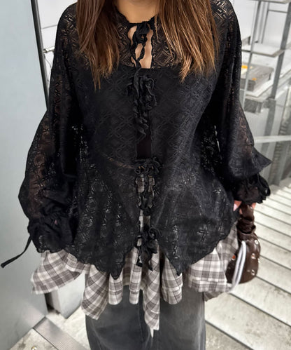 [Layer正] CIAOPANIC Lace Mellow Hoodie Tops - Image 46
