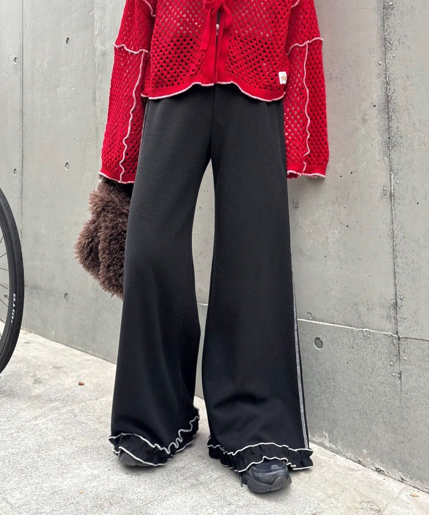 HELLO.SANFRANCISCO 窩夫格喇叭褲 - Image 3