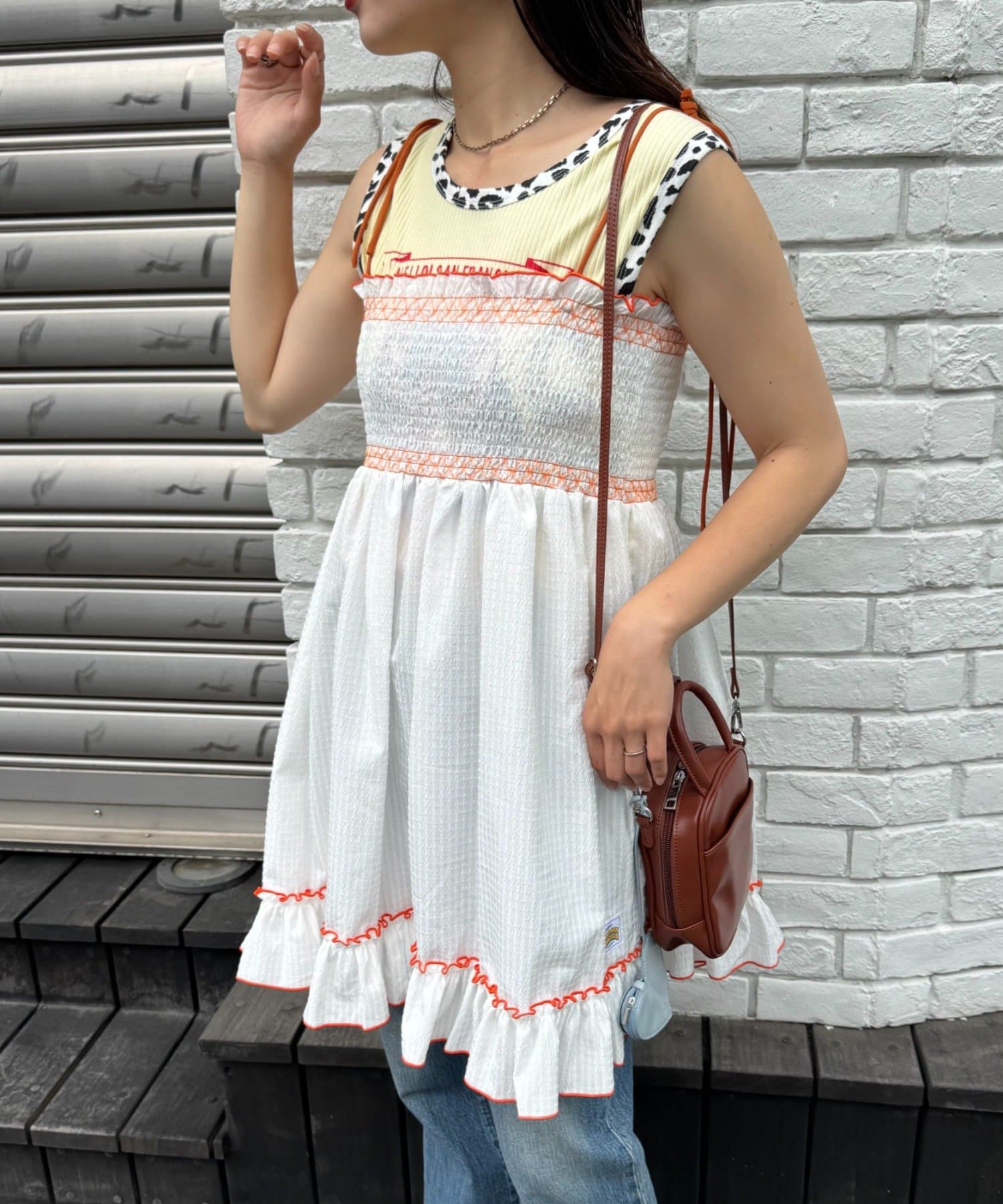 HELLO.SANFRANCISCO 2WAY shirred tunic bare dress - Image 8