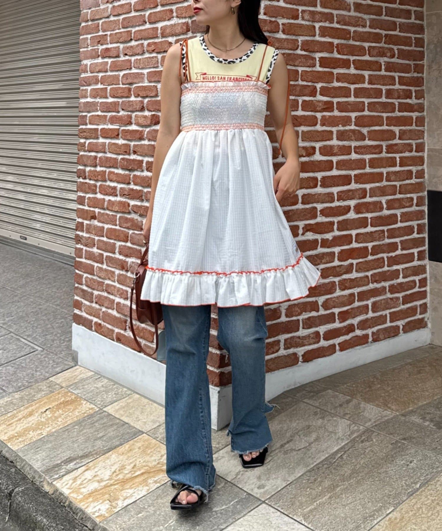 HELLO.SANFRANCISCO 2WAY shirred tunic bare dress - Image 10