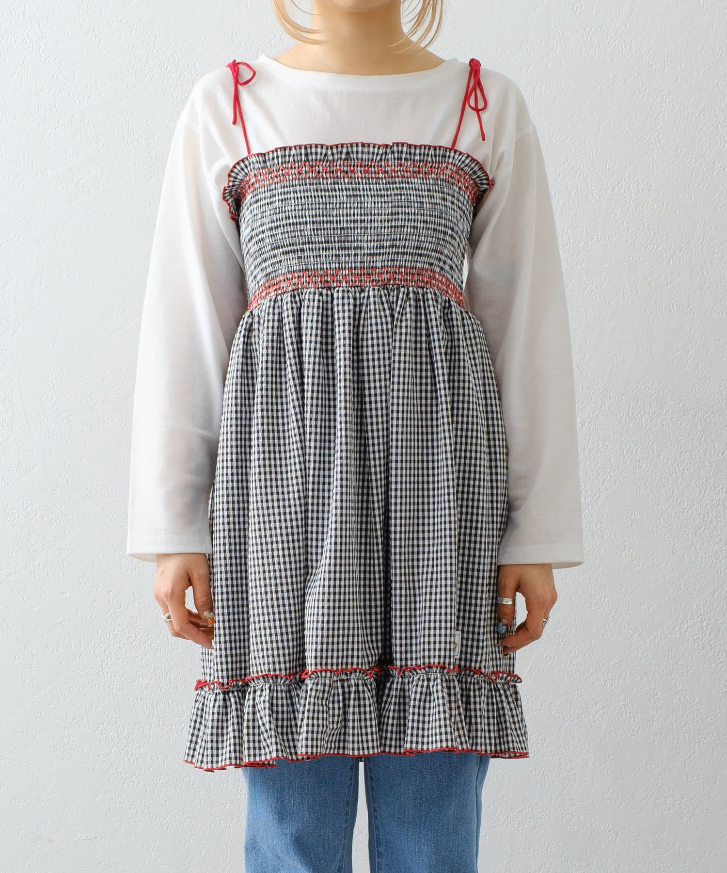 HELLO.SANFRANCISCO 2WAY shirred tunic bare dress - Image 86