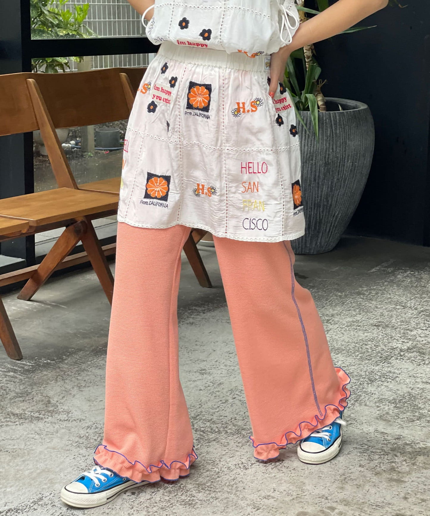 HELLO.SANFRANCISCO 窩夫格喇叭褲 - Image 8