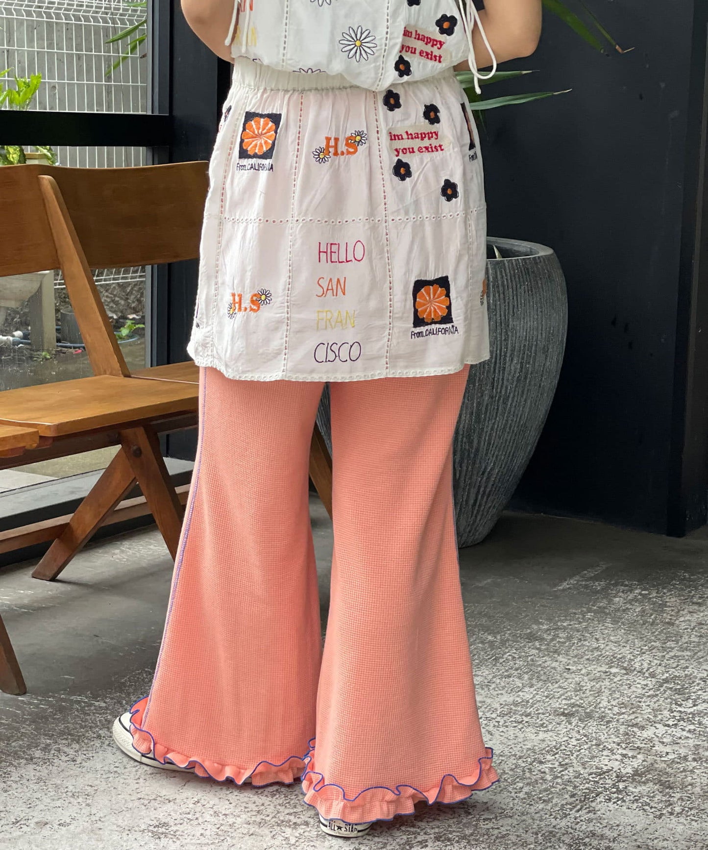 HELLO.SANFRANCISCO 窩夫格喇叭褲 - Image 10