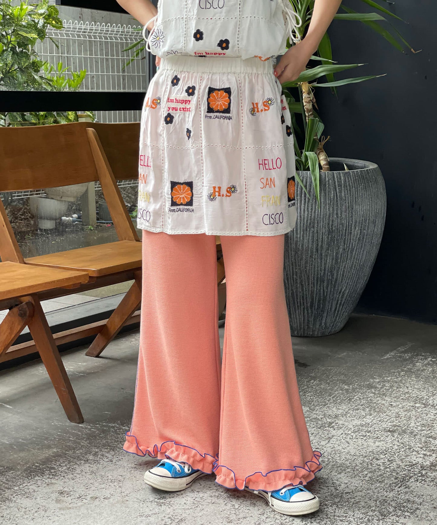 HELLO.SANFRANCISCO 窩夫格喇叭褲 - Image 11