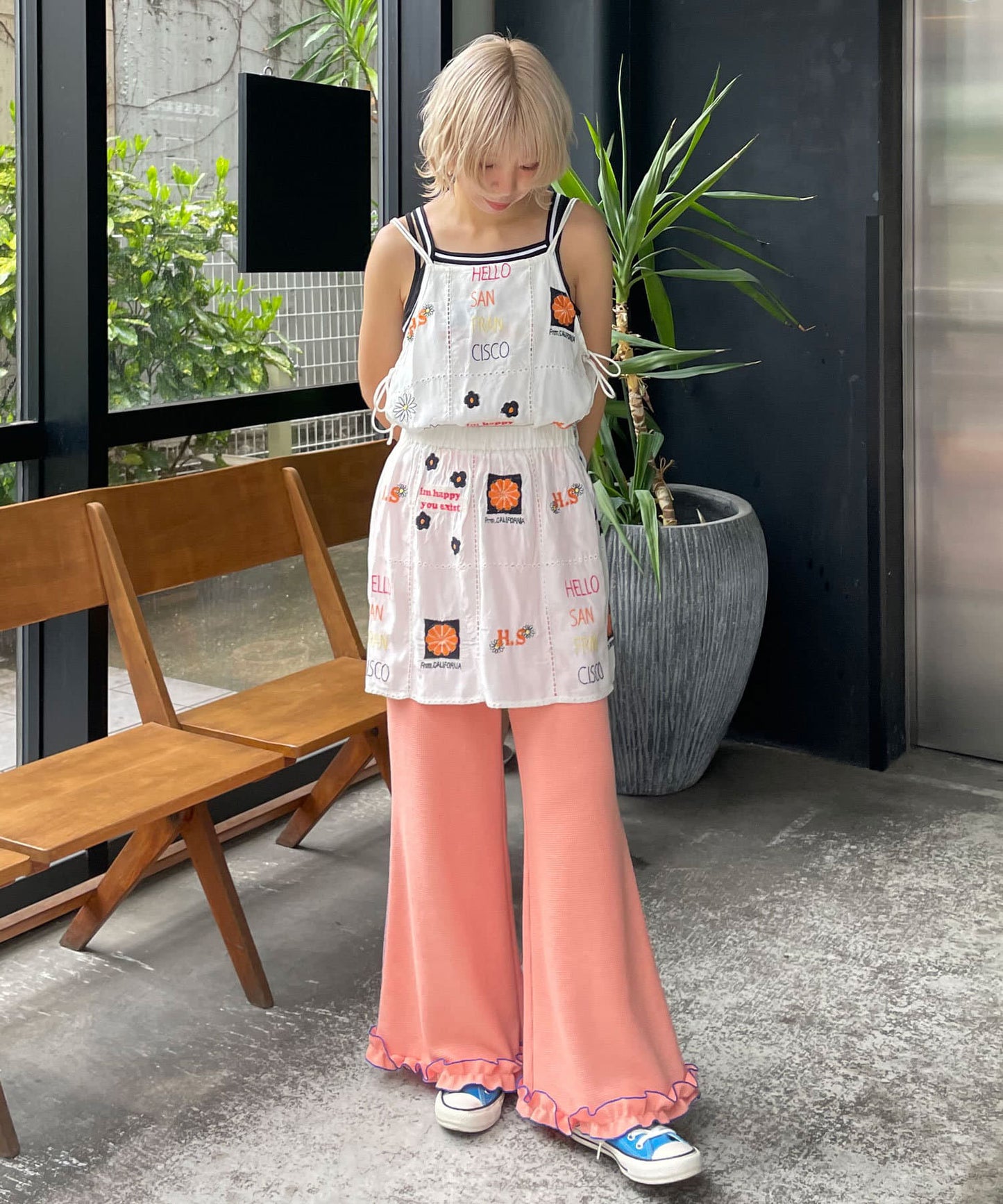 HELLO.SANFRANCISCO 窩夫格喇叭褲 - Image 12