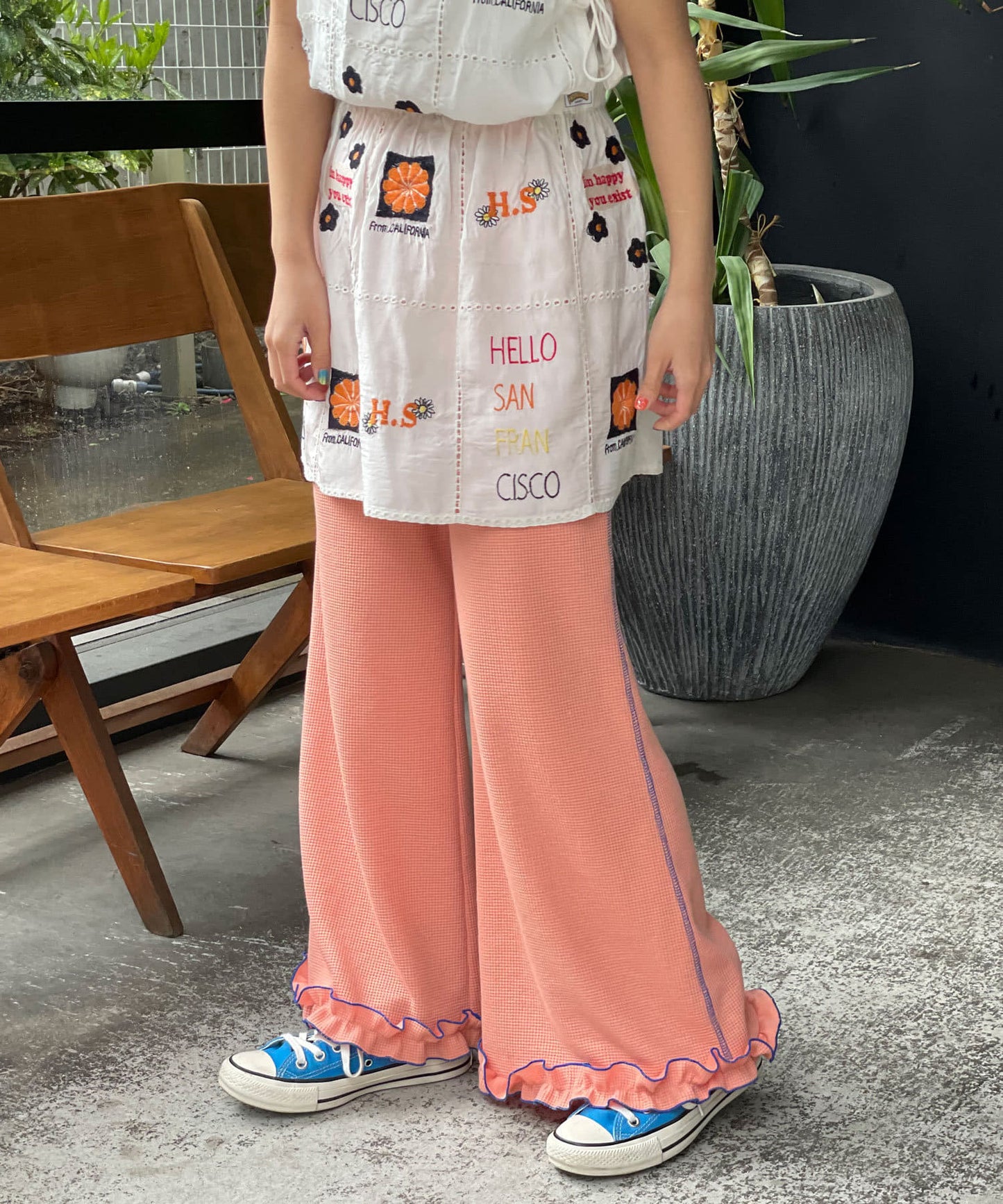 HELLO.SANFRANCISCO 窩夫格喇叭褲 - Image 15