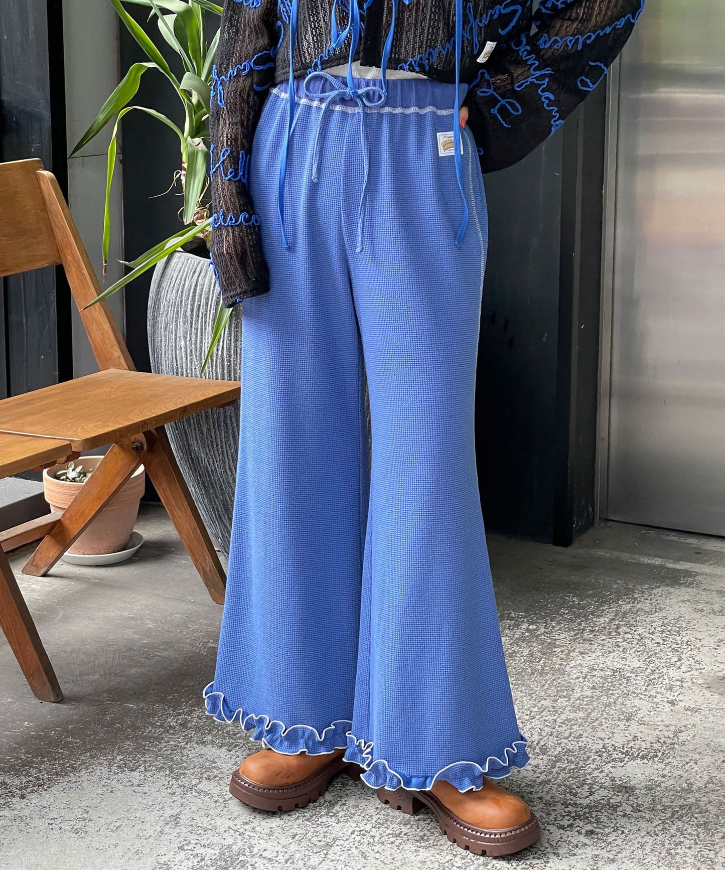 HELLO.SANFRANCISCO 窩夫格喇叭褲 - Image 3