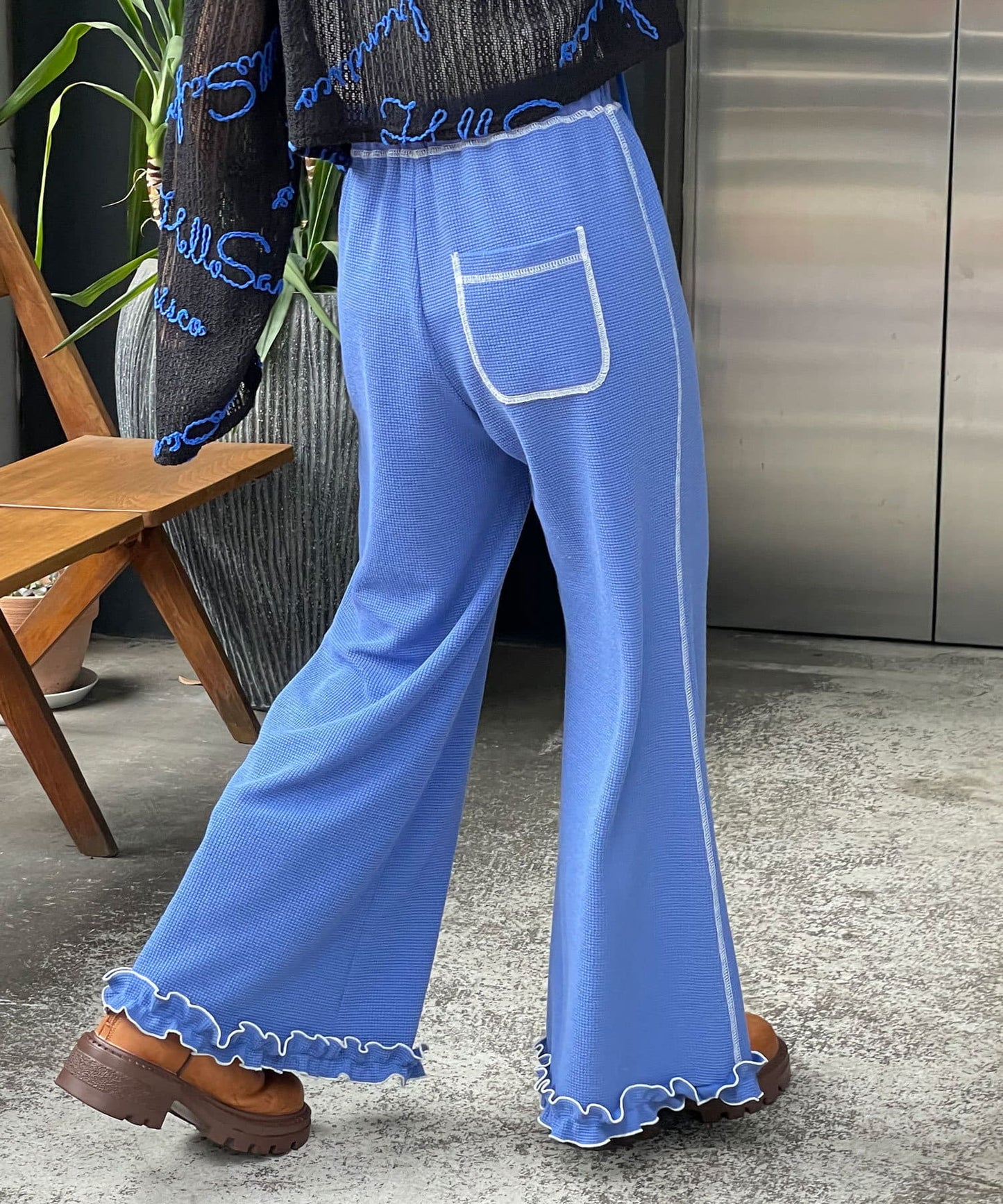 HELLO.SANFRANCISCO 窩夫格喇叭褲 - Image 17