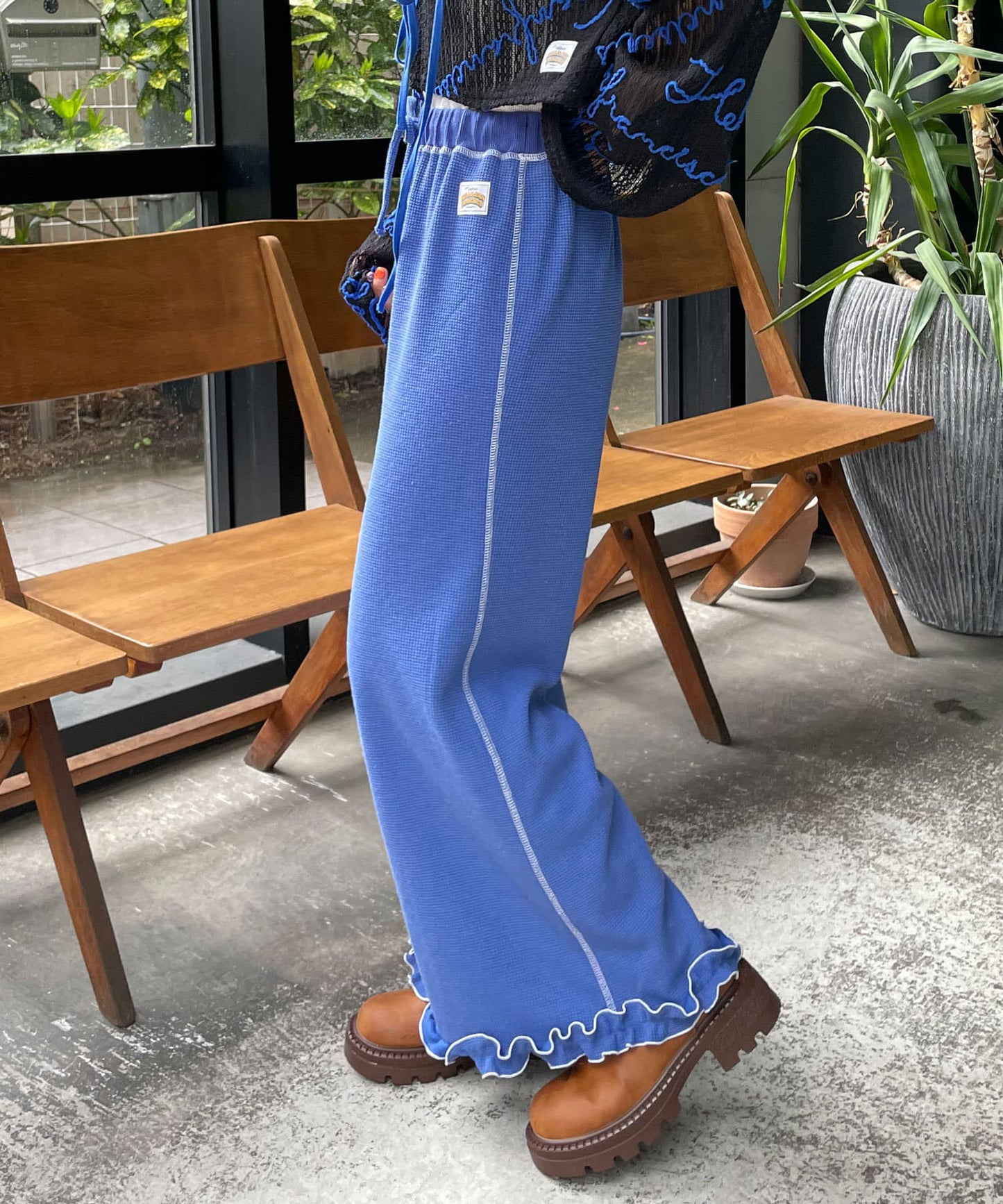 HELLO.SANFRANCISCO 窩夫格喇叭褲 - Image 19