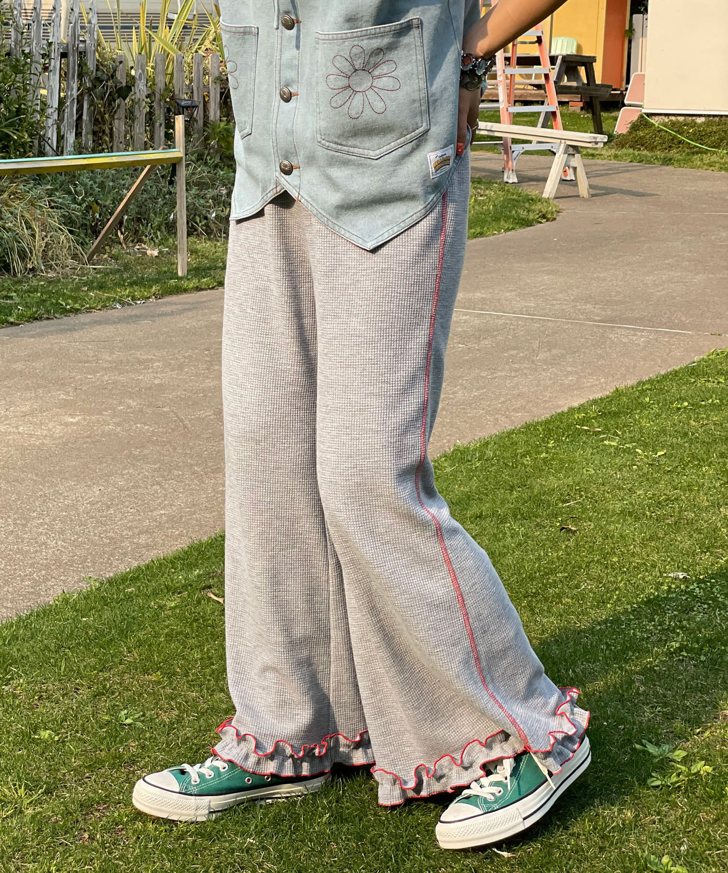 HELLO.SANFRANCISCO 窩夫格喇叭褲 - Image 25