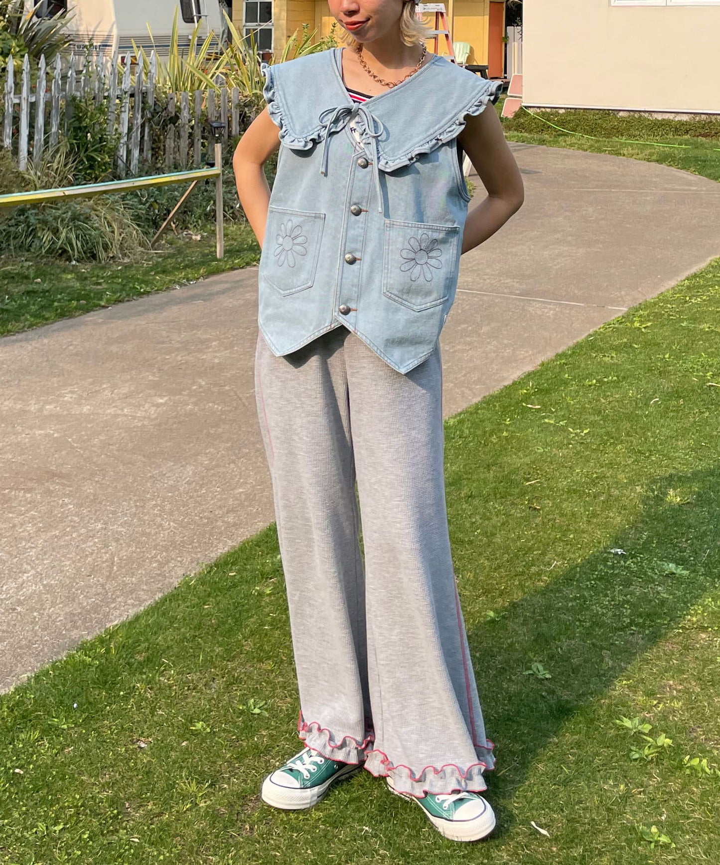 HELLO.SANFRANCISCO 窩夫格喇叭褲 - Image 26