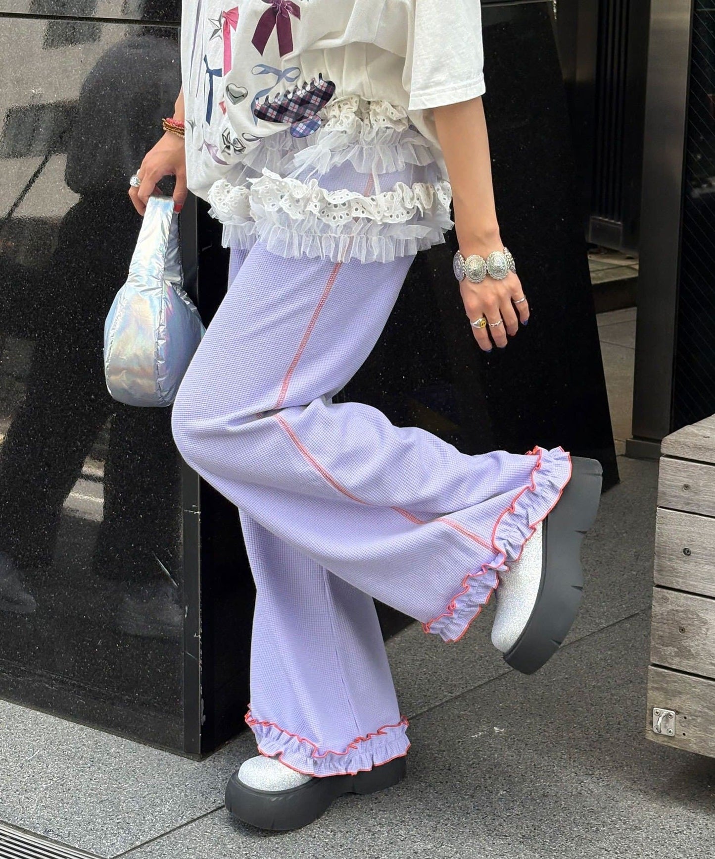 HELLO.SANFRANCISCO 窩夫格喇叭褲 - Image 53