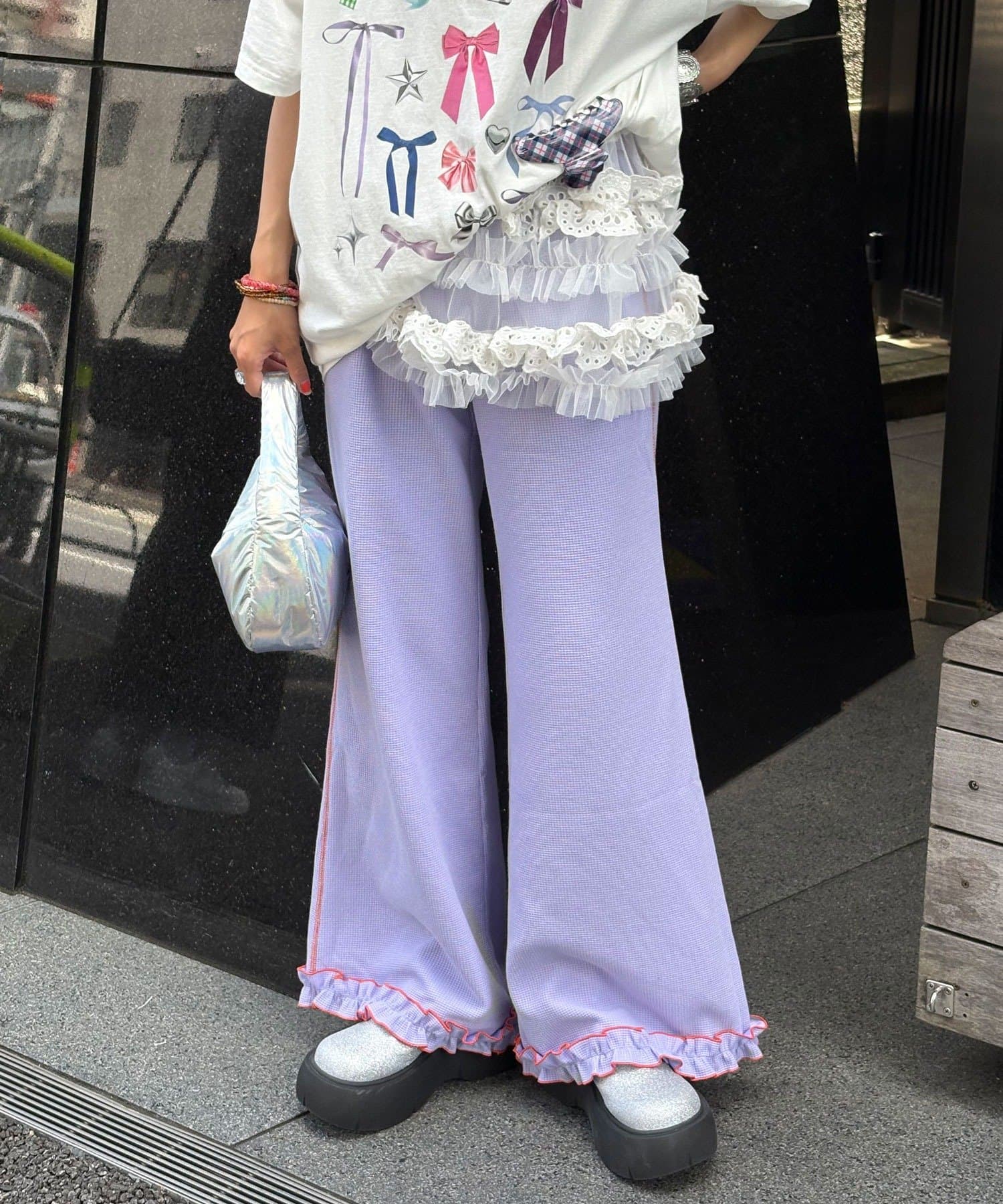 HELLO.SANFRANCISCO 窩夫格喇叭褲 - Image 54