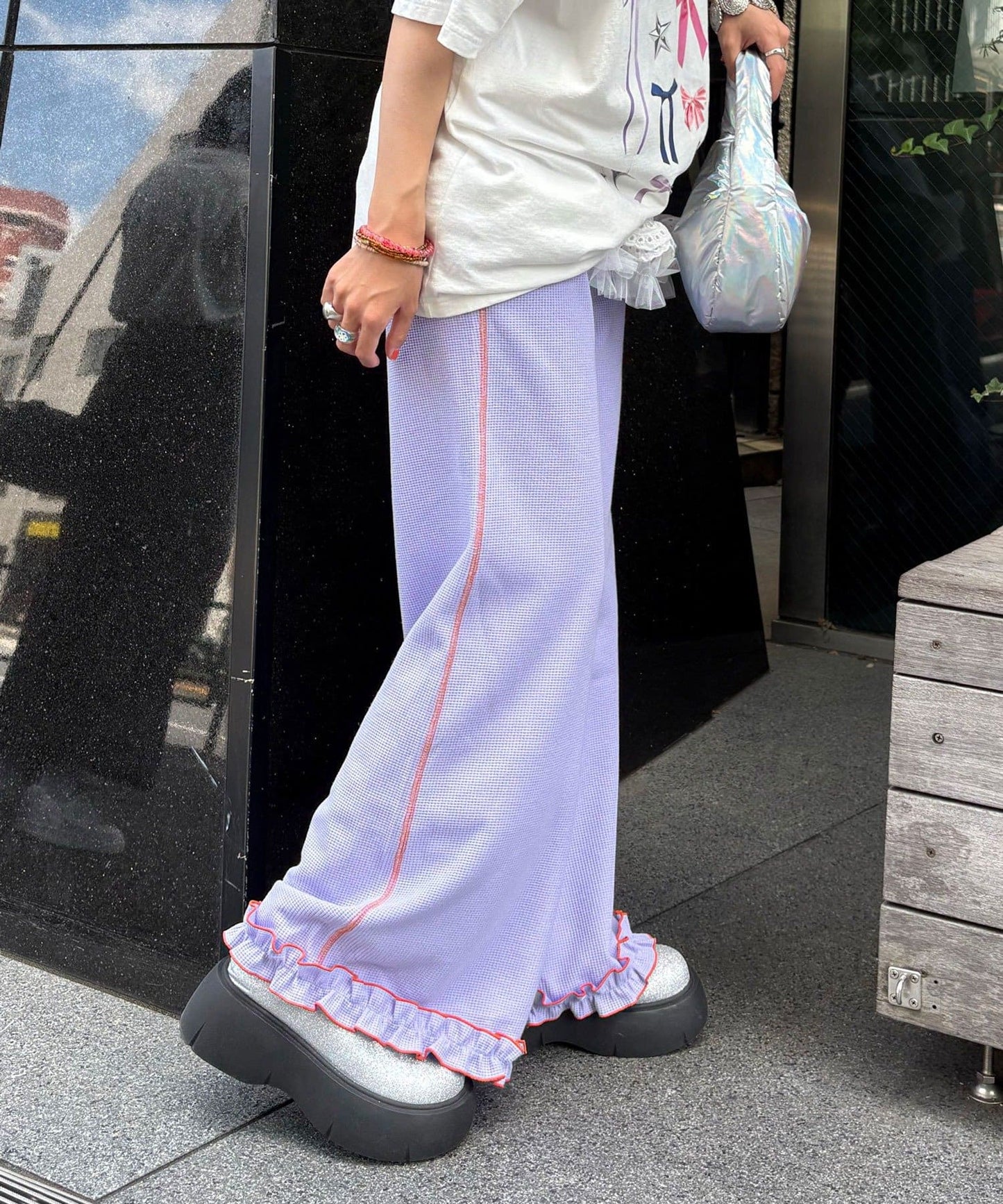 HELLO.SANFRANCISCO 窩夫格喇叭褲 - Image 55