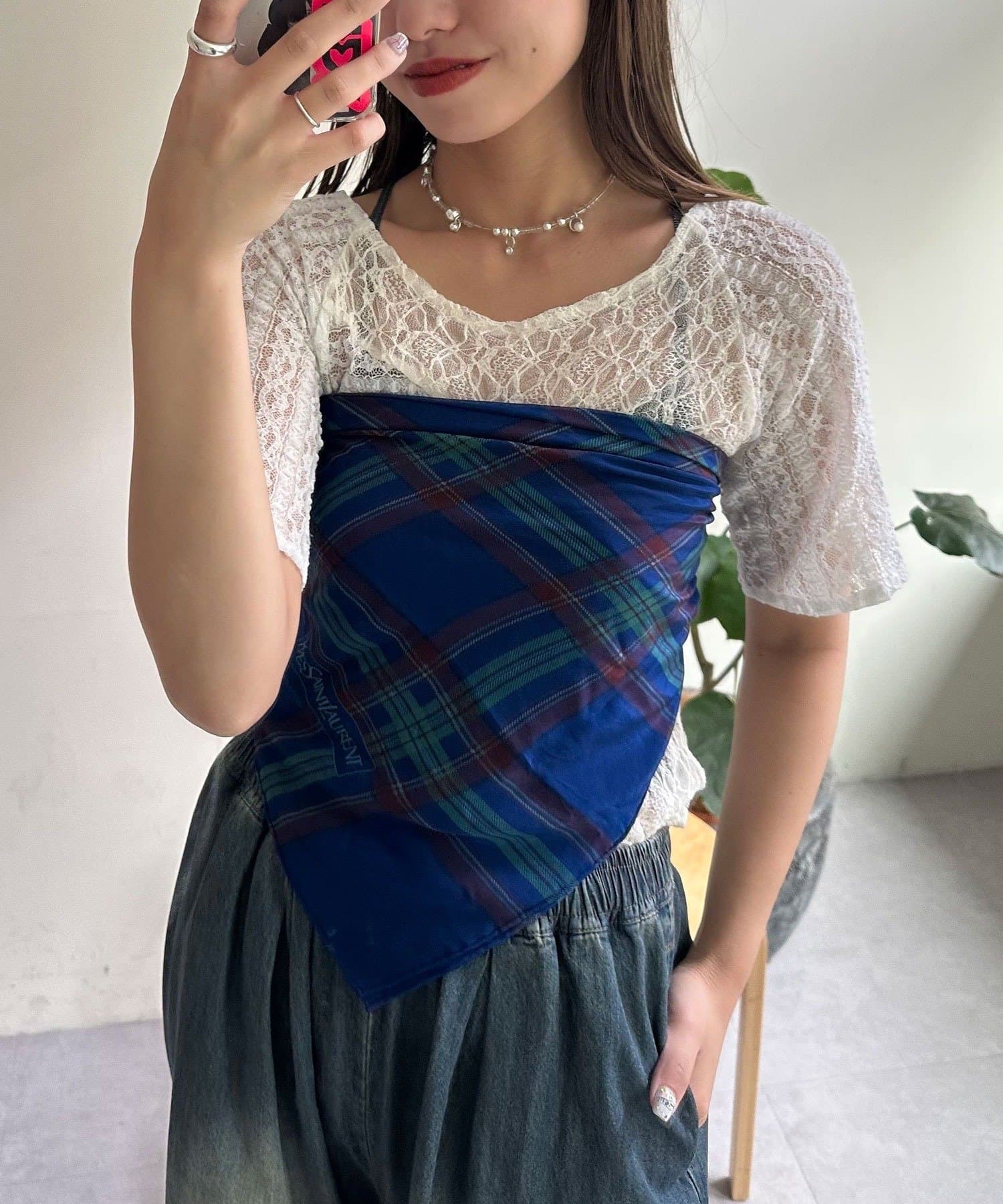 CIAOPANIC Lace拼接sheer top - Image 13