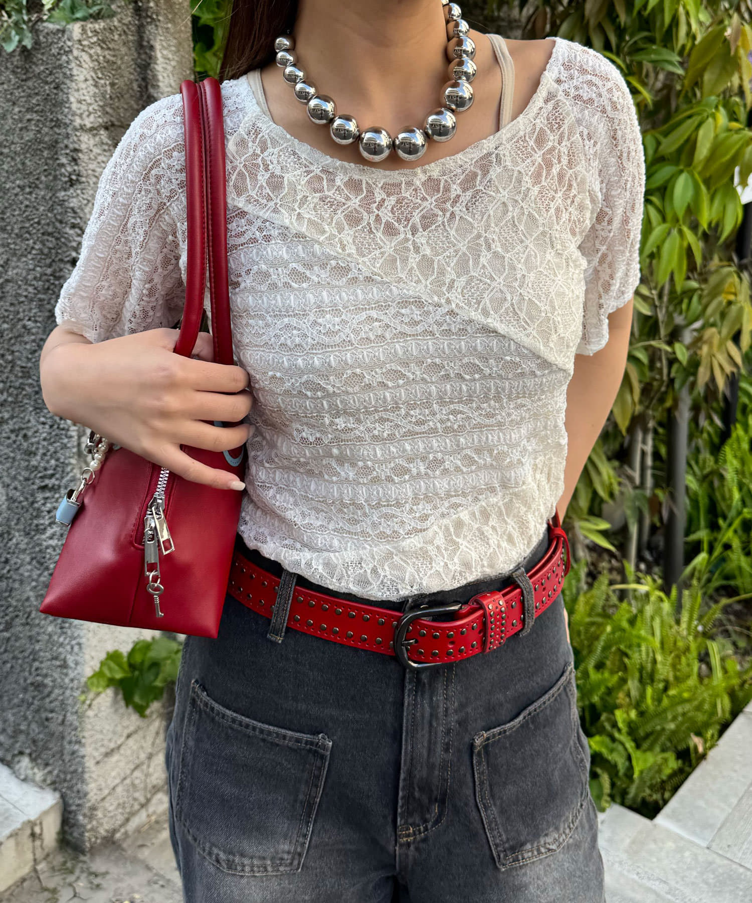 CIAOPANIC Lace拼接sheer top - Image 4