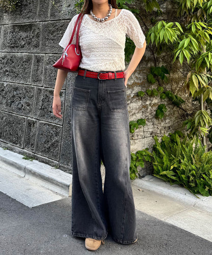 CIAOPANIC Lace拼接sheer top - Image 7