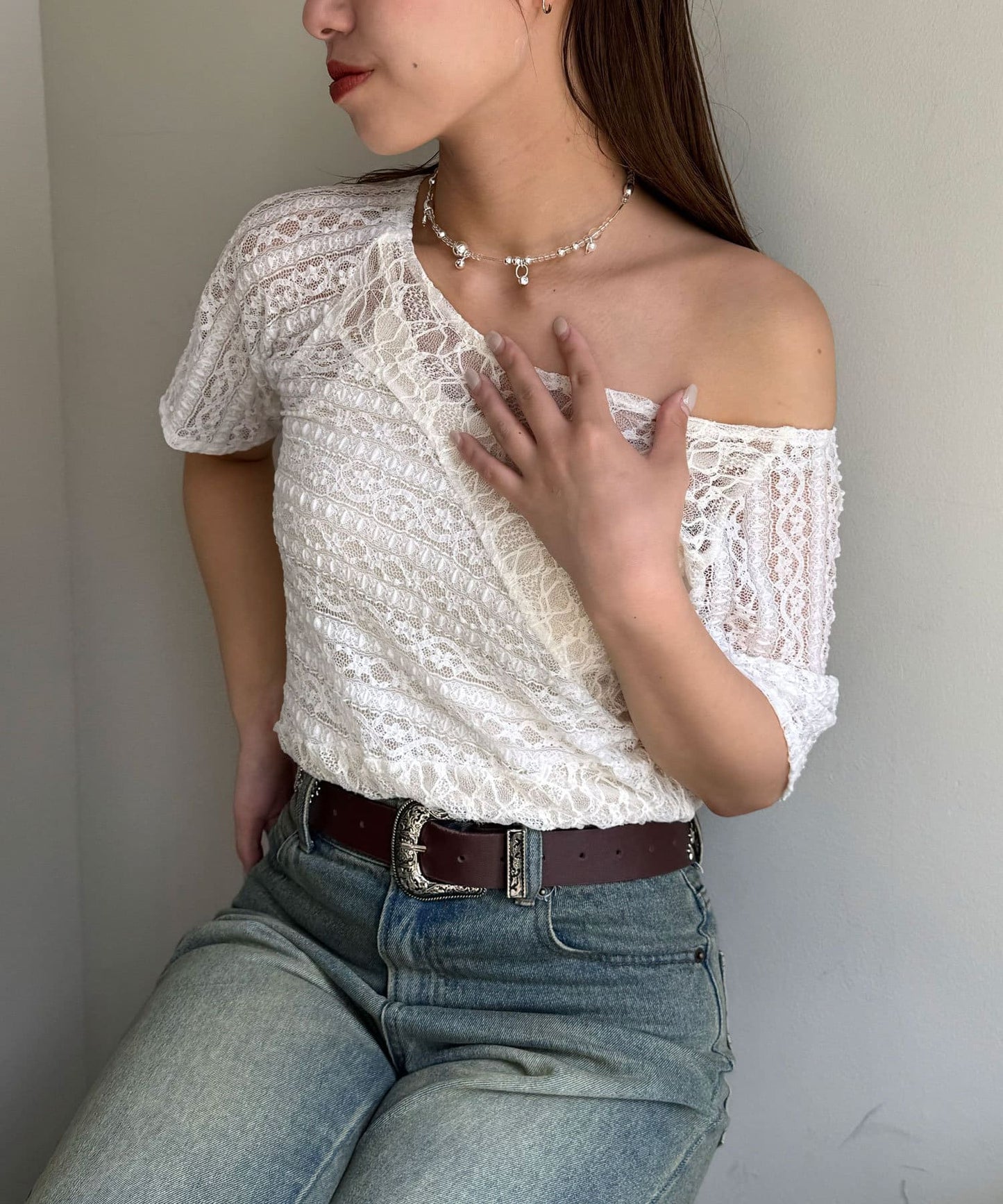 CIAOPANIC Lace拼接sheer top - Image 10
