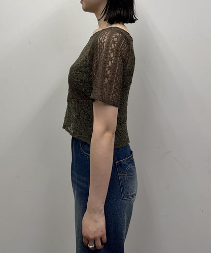 CIAOPANIC Lace拼接sheer top - Image 25