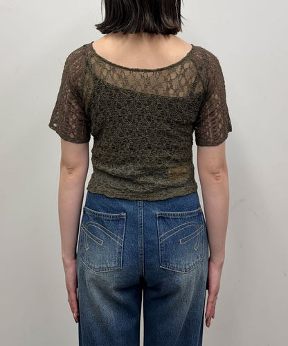 CIAOPANIC Lace拼接sheer top - Image 26