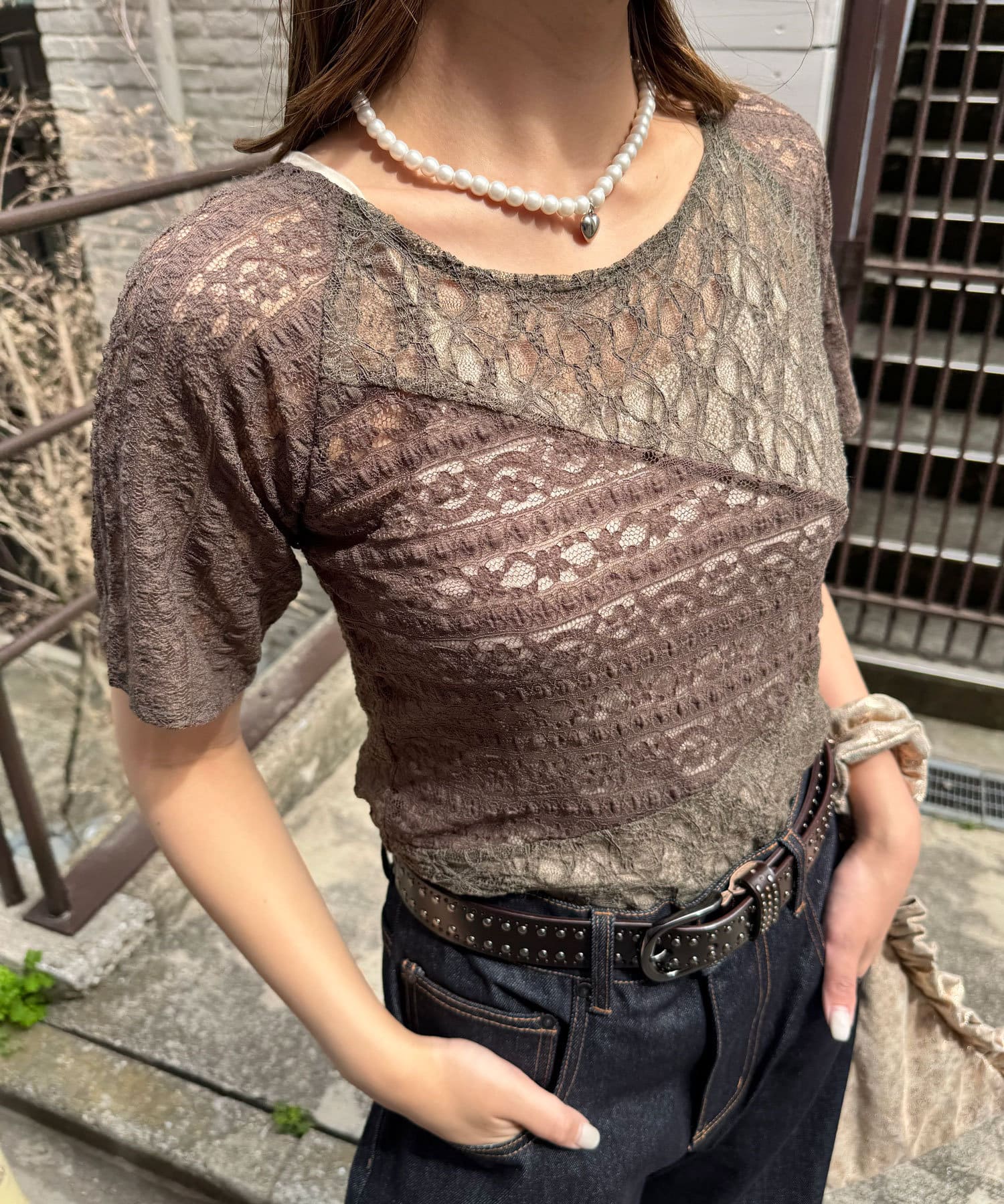 CIAOPANIC Lace拼接sheer top - Image 18