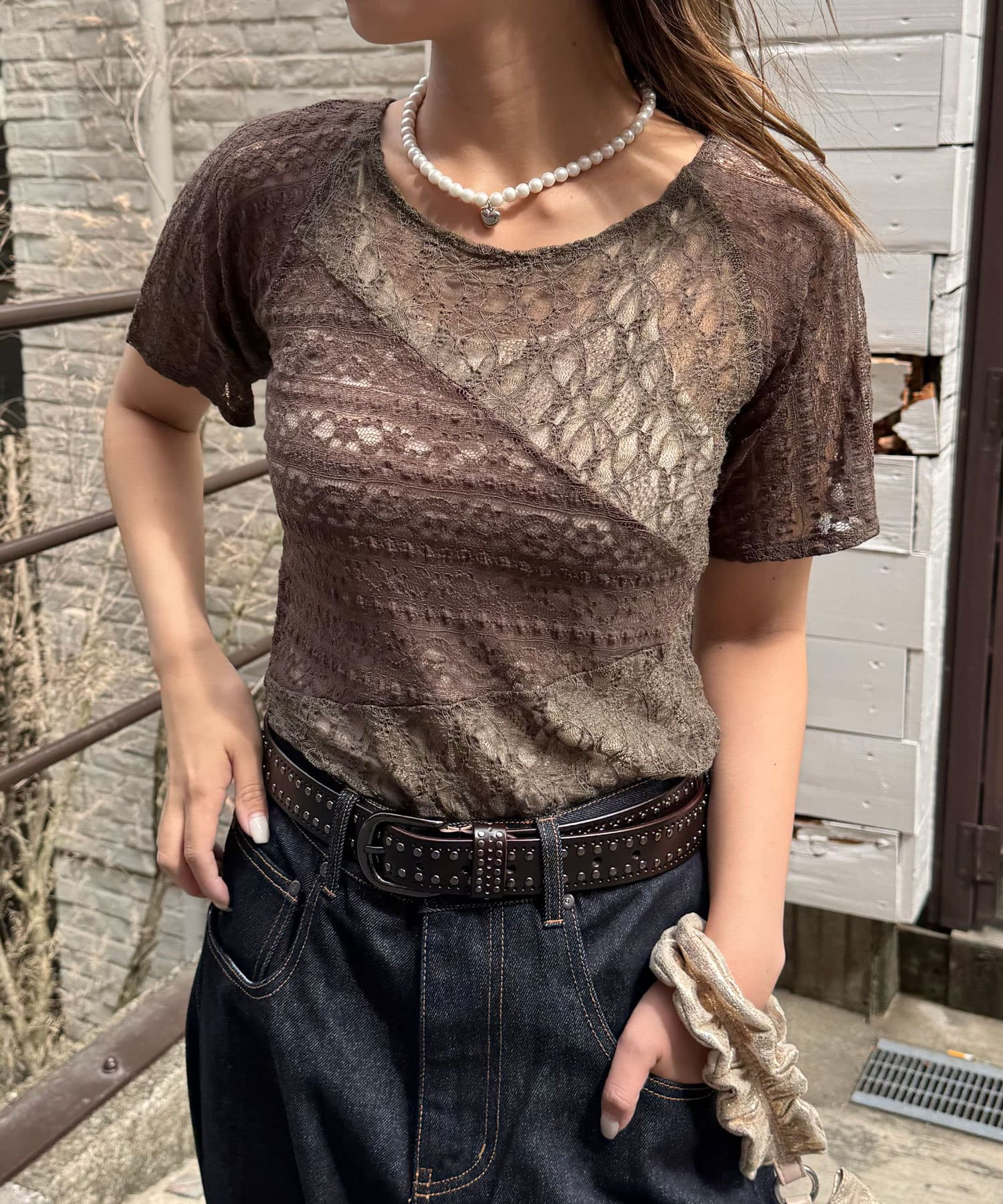 CIAOPANIC Lace拼接sheer top - Image 19