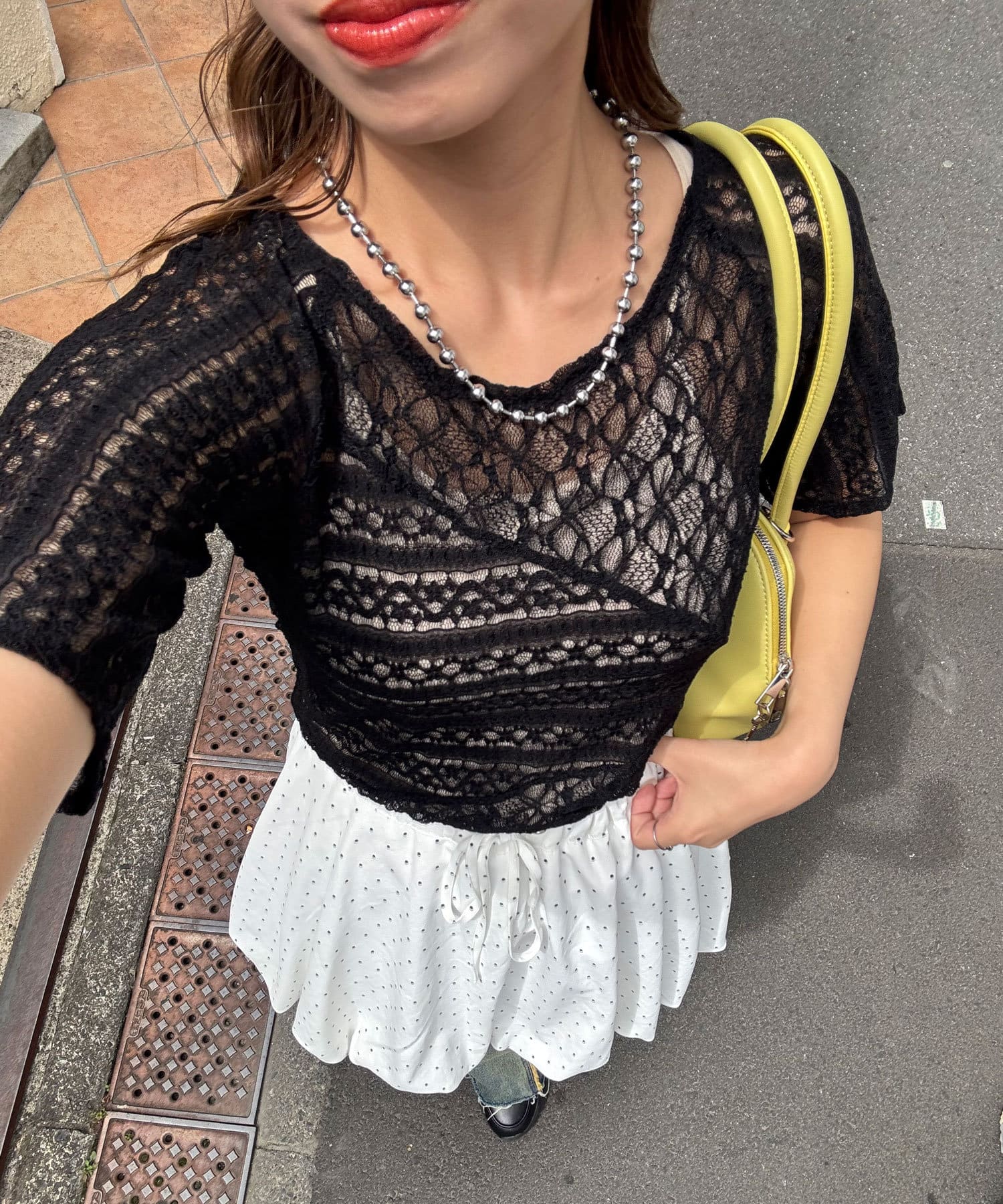 CIAOPANIC Lace拼接sheer top - Image 31
