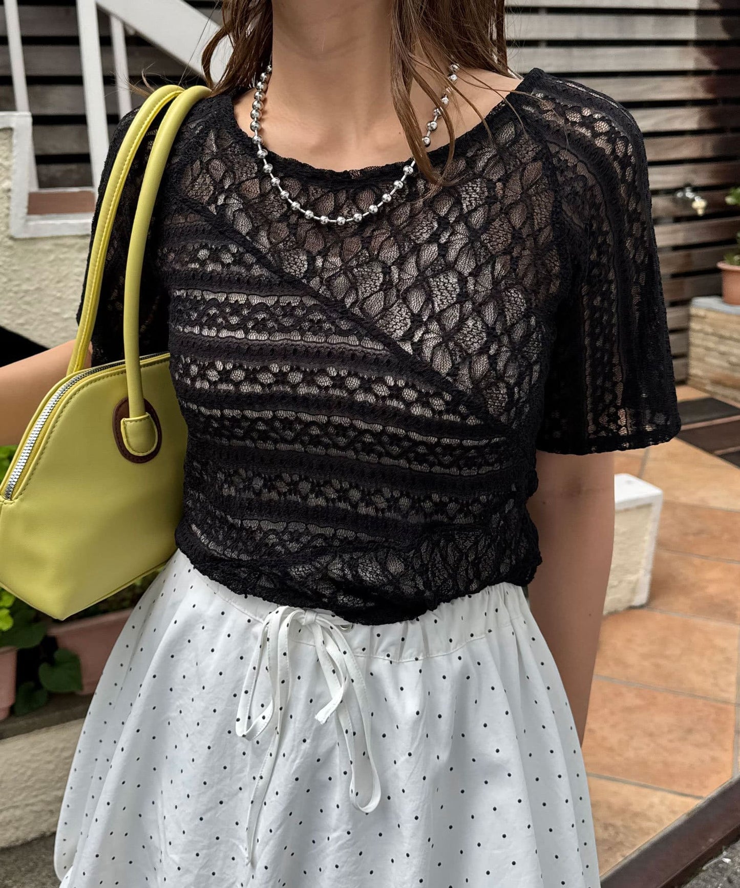 CIAOPANIC Lace拼接sheer top - Image 33